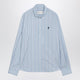 Ami Paris Ami Paris Light Blue Striped Cotton Ami De Cœur Shirt