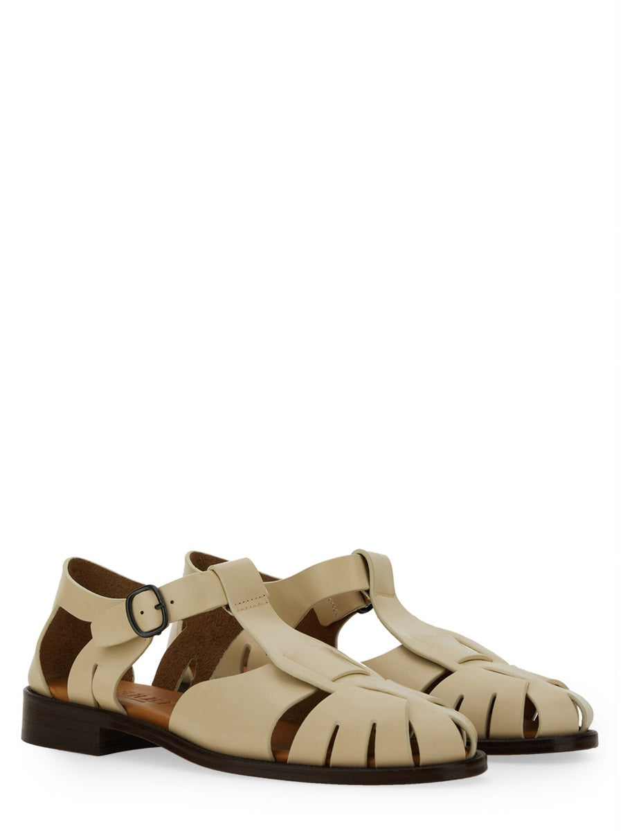 Hereu Ivory Leather Flats