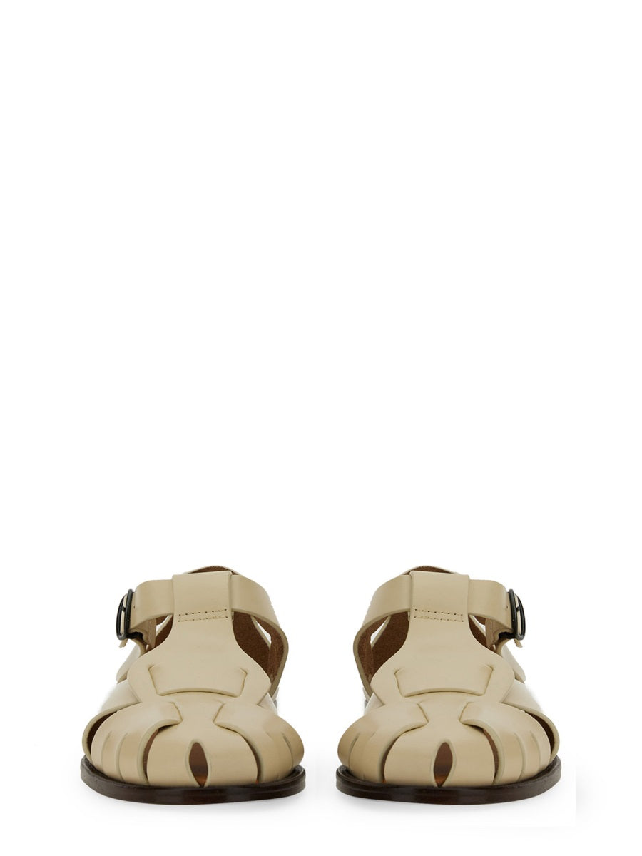 Hereu Ivory Leather Flats