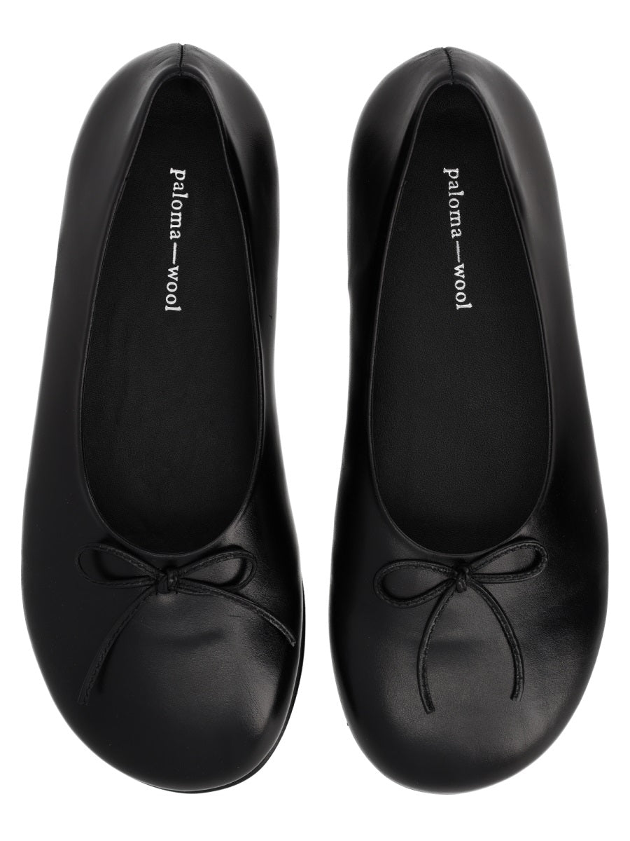Paloma Wool Black Leather Flats