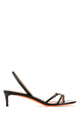 Santoni Black Leather Virna Sandals