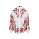 Etro Flower-Print Pleated Cotton Blouse