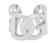 Dolce & Gabbana Silver-Tone Dolce & Gabbana Hypoallergenic Brass Ring Featuring An Engraved Classic Dg Initials Logo