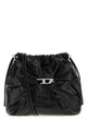 Diesel Black Leather Scrunch-D Bucket Bag