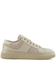 Giorgio Armani Nude Leather And Fabric Sneakers
