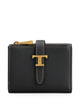 Tod's Tri-Fold Leather Wallet With Strap And Mini T Timeless Accessory