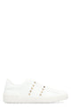 Valentino Garavani Rockstud Untitled Leather Sneakers With Platinum-Finish Studs