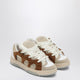Santha  Cream/Brown Mesh And Suede Model 1 Sneakers