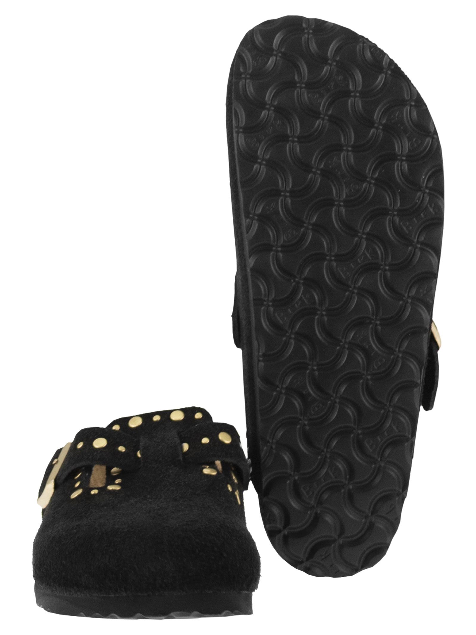 Birkenstock Boston Rivet – Suede Leather Clog With Studs