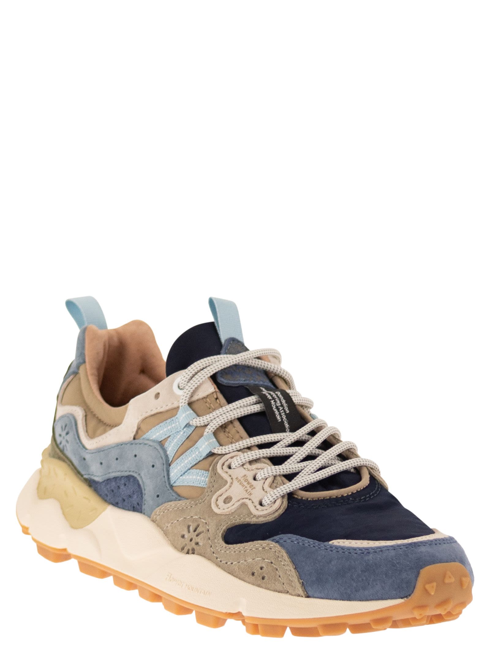 Flower Mountain Yamano 3 - Sneakers In Suede And Technical Fabric
