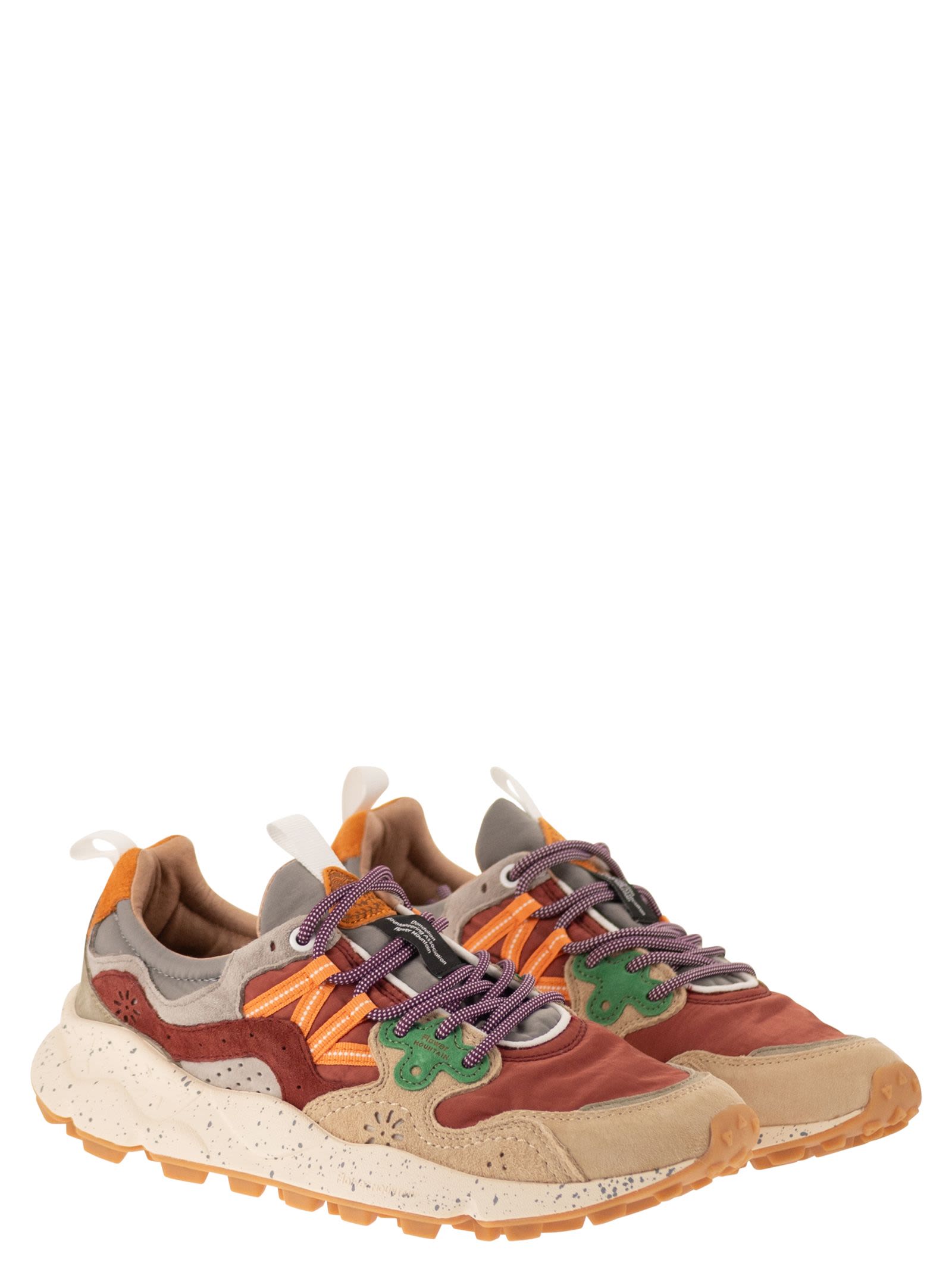 Flower Mountain Yamano 3 - Sneakers In Suede And Technical Fabric