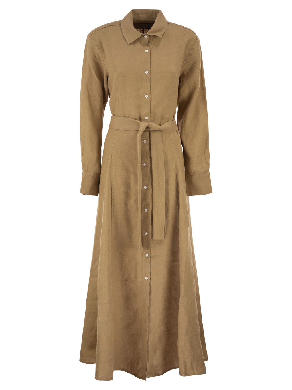 Polo Ralph Lauren Long Linen Shirt Dress With Belt