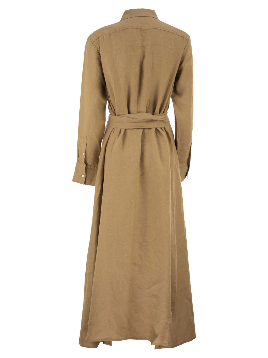 Polo Ralph Lauren Long Linen Shirt Dress With Belt