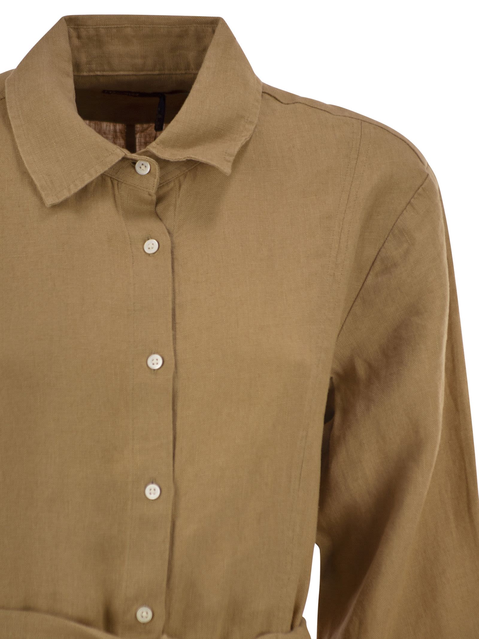 Polo Ralph Lauren Long Linen Shirt Dress With Belt