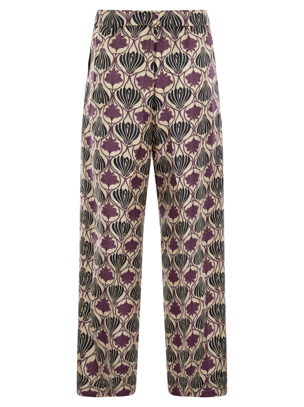 S Maxmara Timec - Printed Silk Fluid Trousers