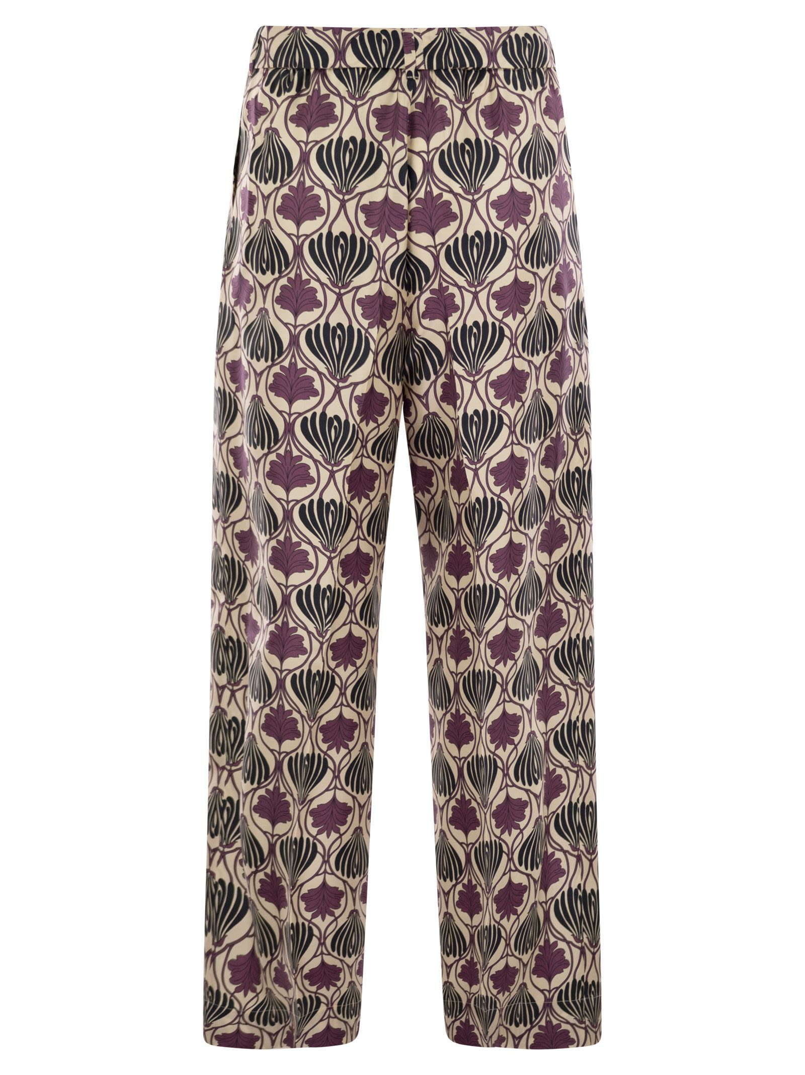 S Maxmara Timec - Printed Silk Fluid Trousers