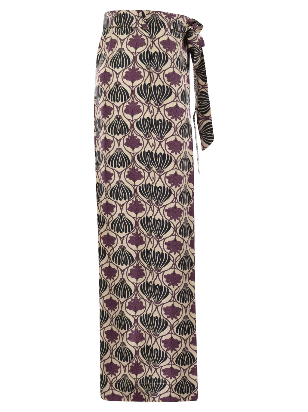 S Maxmara Timec - Printed Silk Fluid Trousers