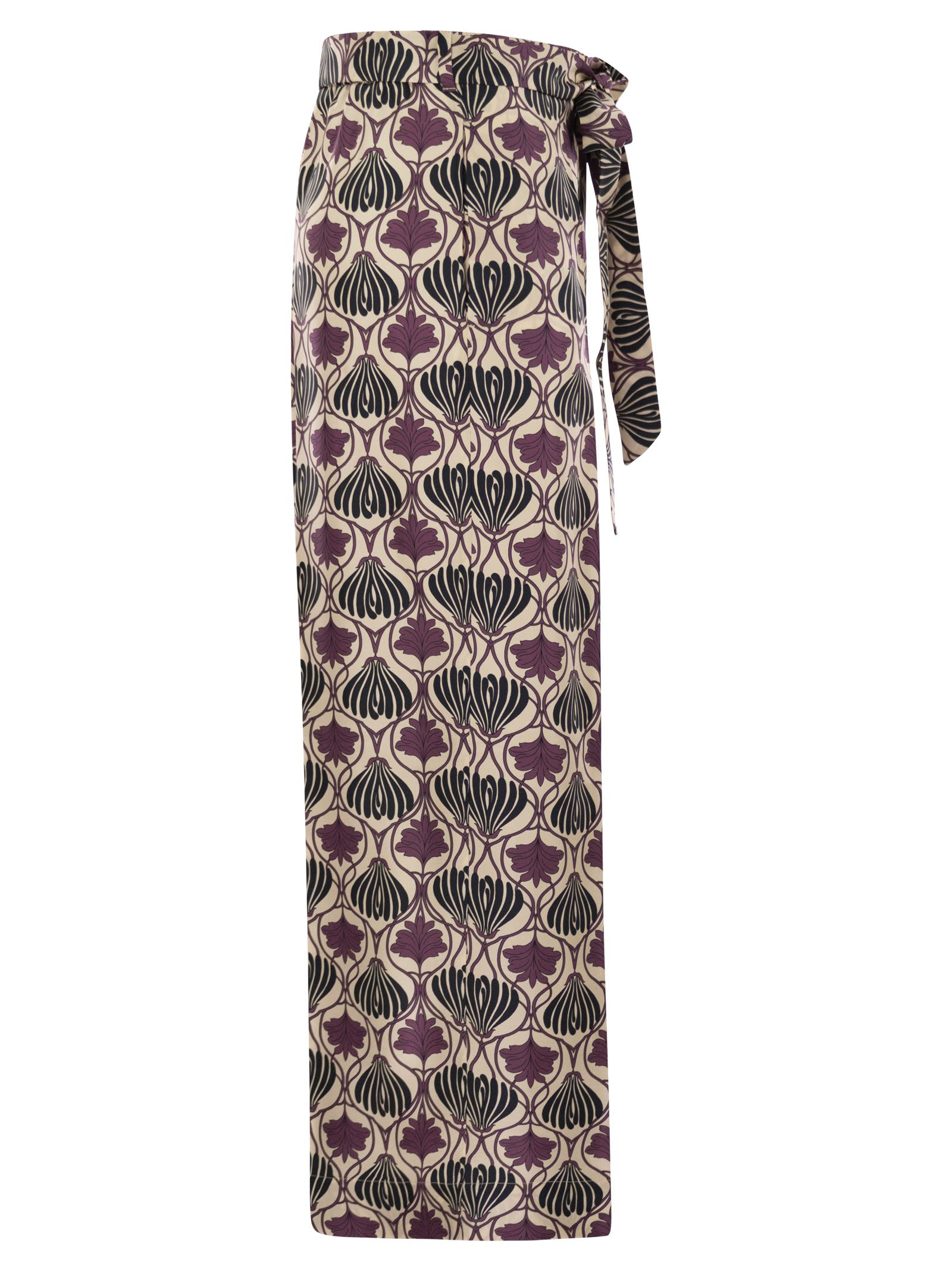 S Maxmara Timec - Printed Silk Fluid Trousers