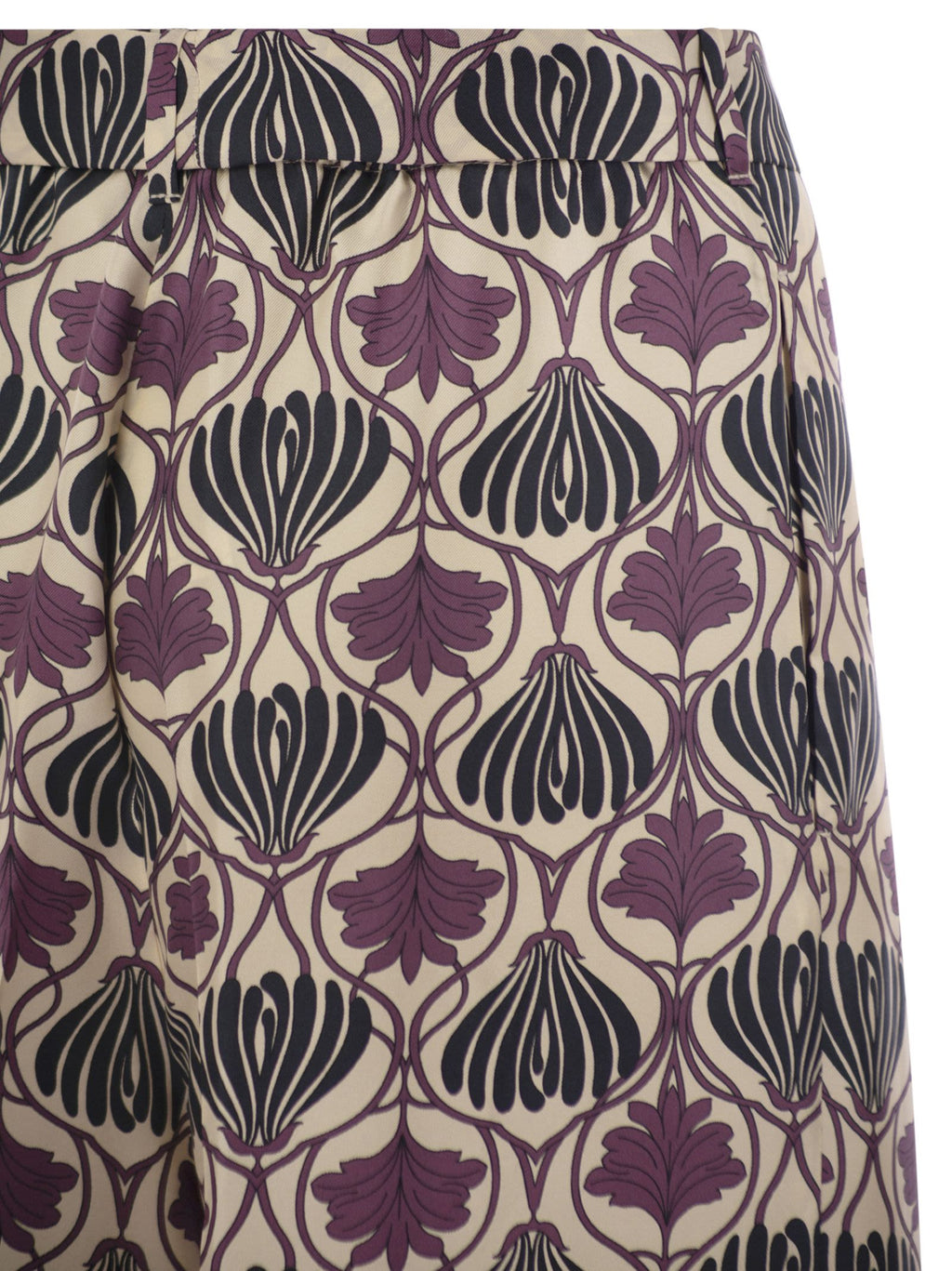 S Maxmara Timec - Printed Silk Fluid Trousers