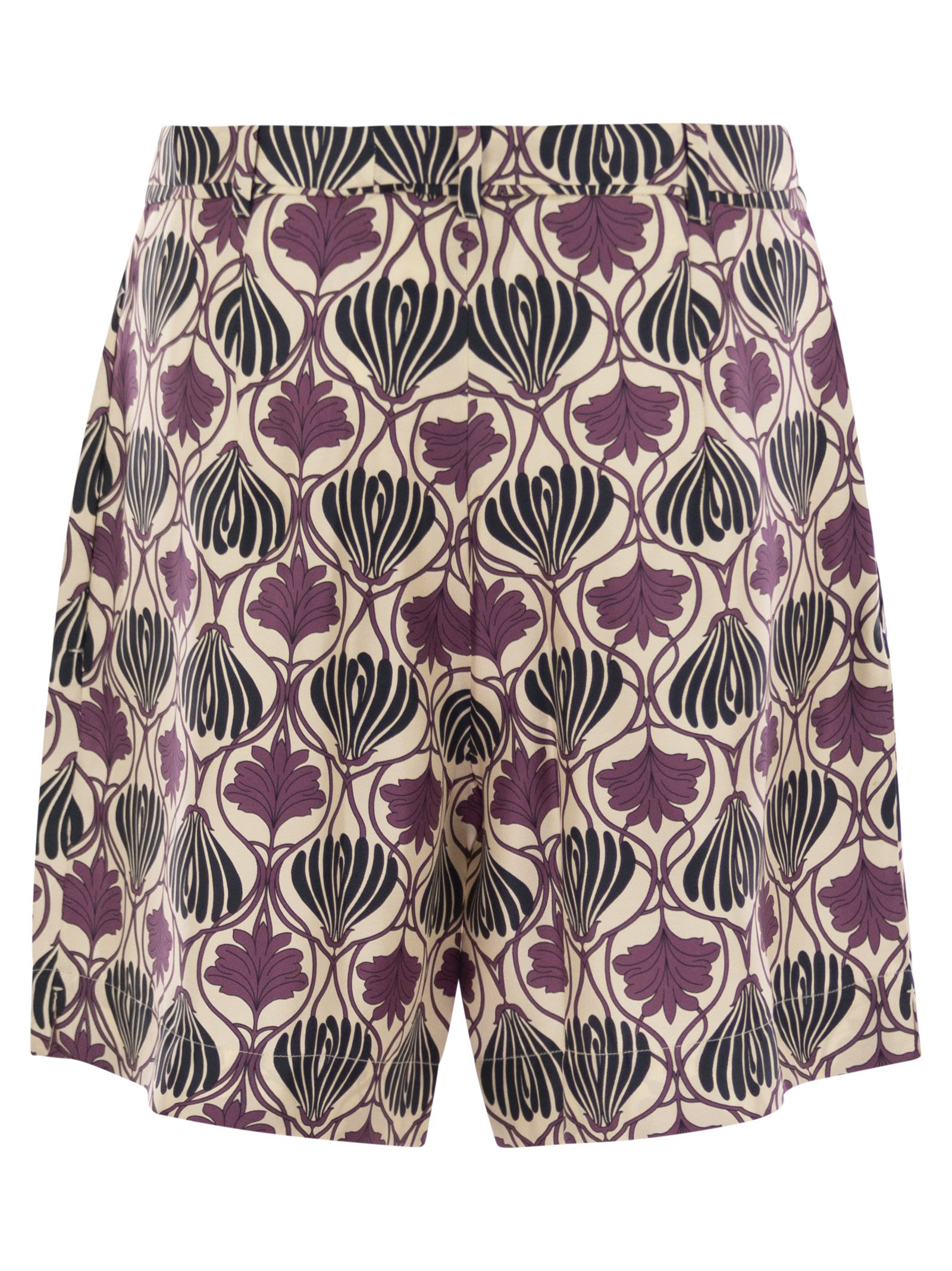 S Maxmara Metello - Printed Silk Fluid Short Trousers