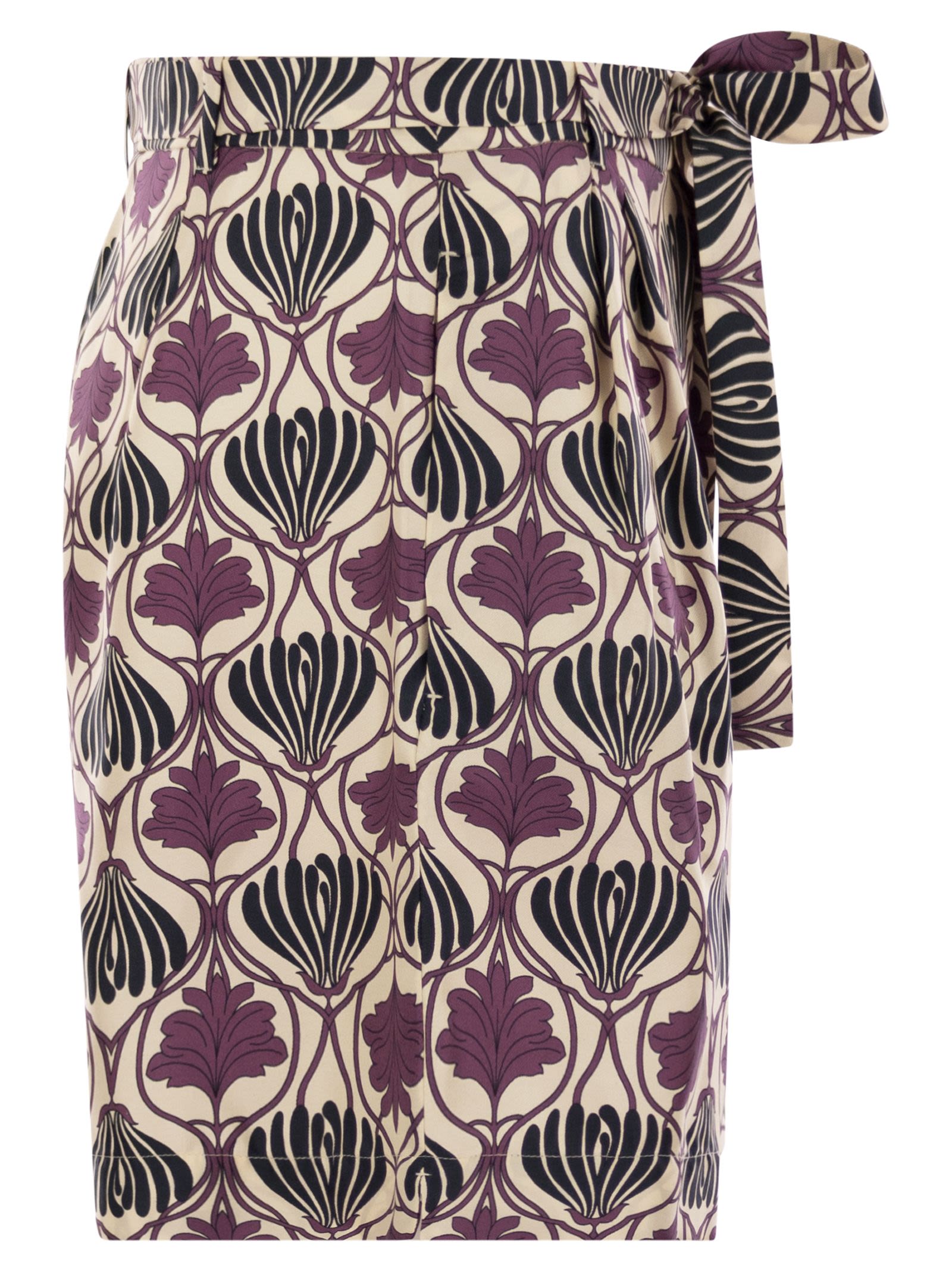 S Maxmara Metello - Printed Silk Fluid Short Trousers