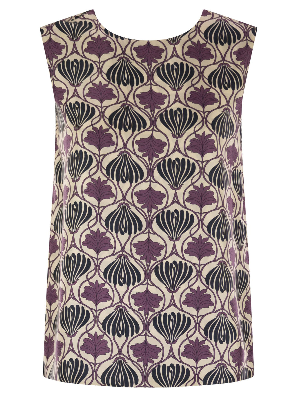 S Maxmara Timetop - Reversible Printed Silk Top