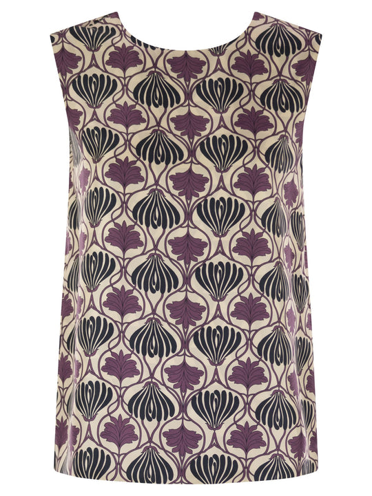 S Maxmara Timetop - Reversible Printed Silk Top