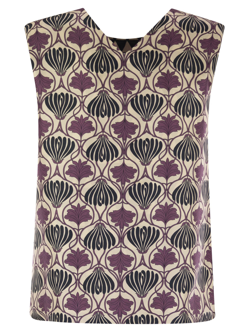 S Maxmara Timetop - Reversible Printed Silk Top