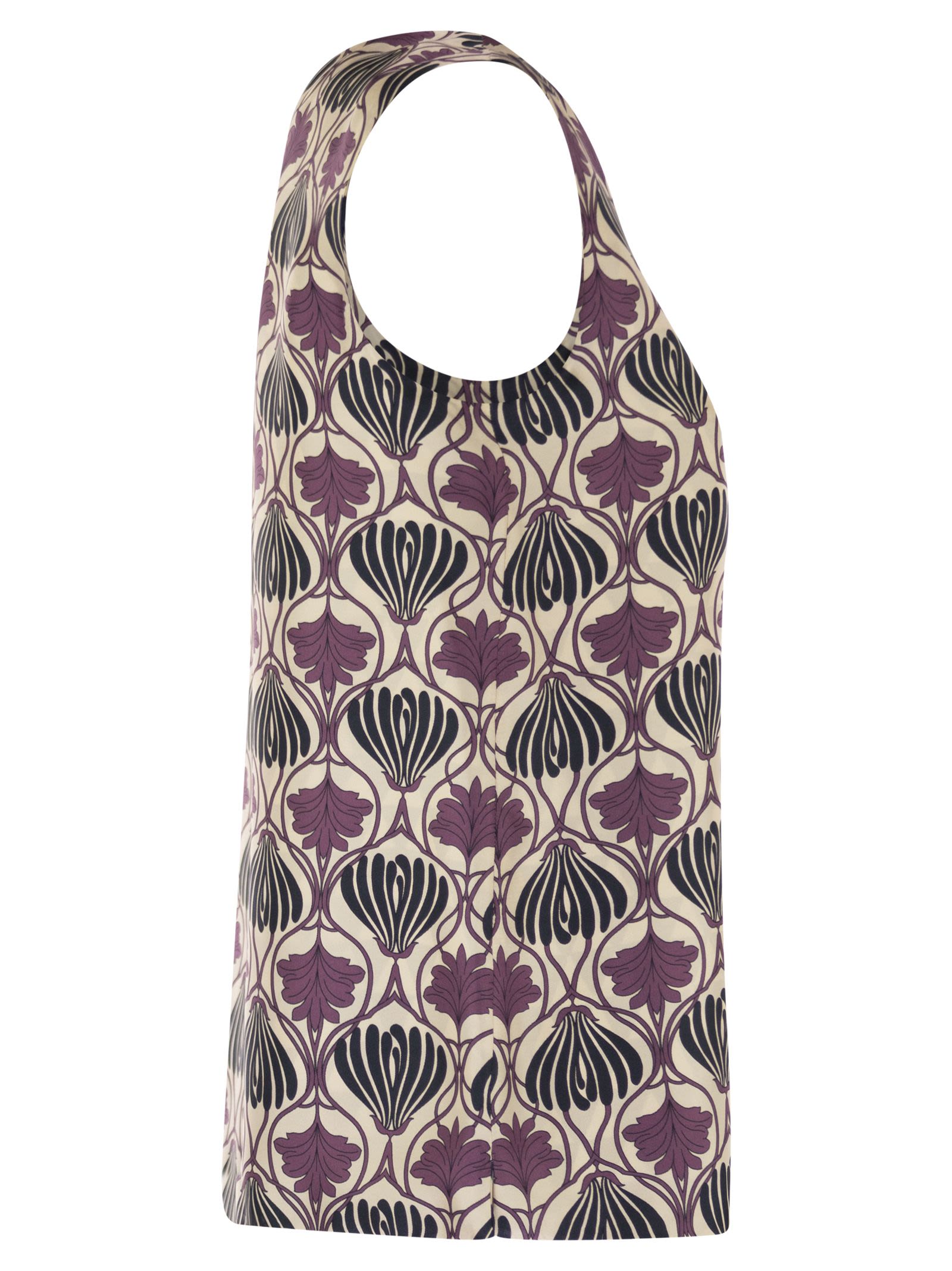 S Maxmara Timetop - Reversible Printed Silk Top
