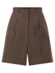 Weekend Maxmara Wkdecuba - Cotton And Linen Canvas Bermuda Shorts
