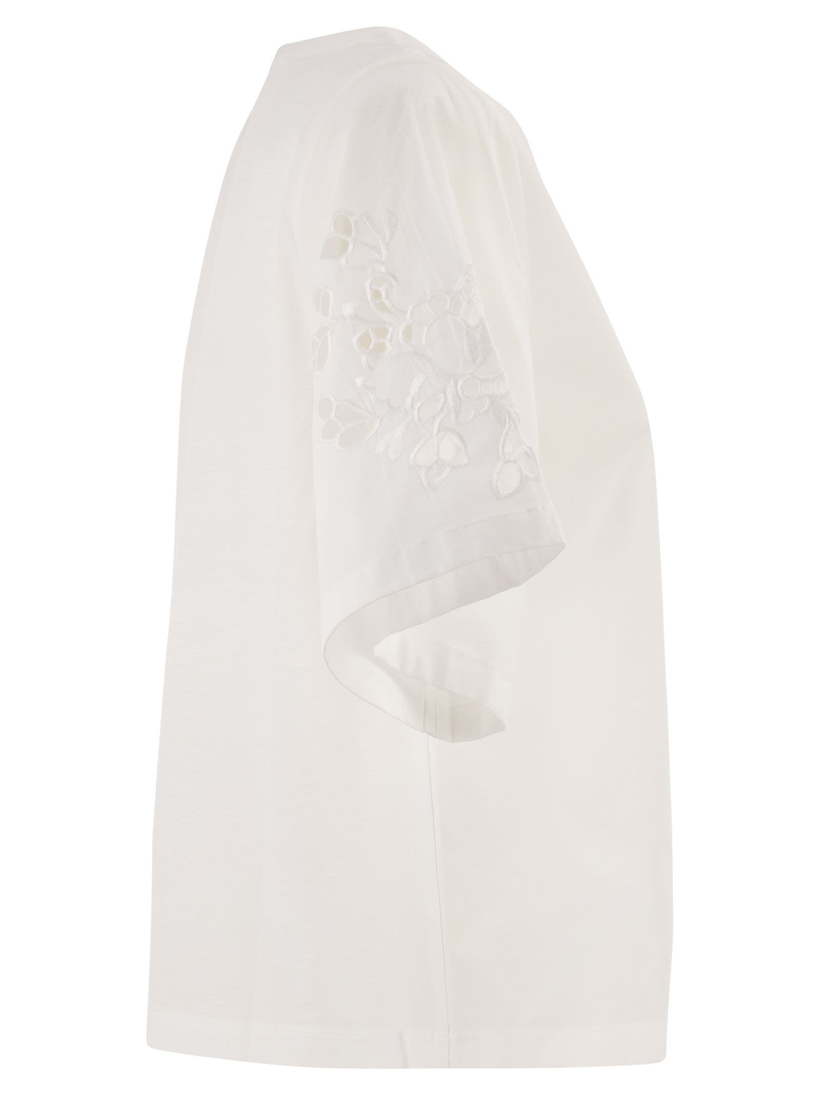 Weekend Maxmara Wkdtarga - Cotton Poplin Top With Embroidery