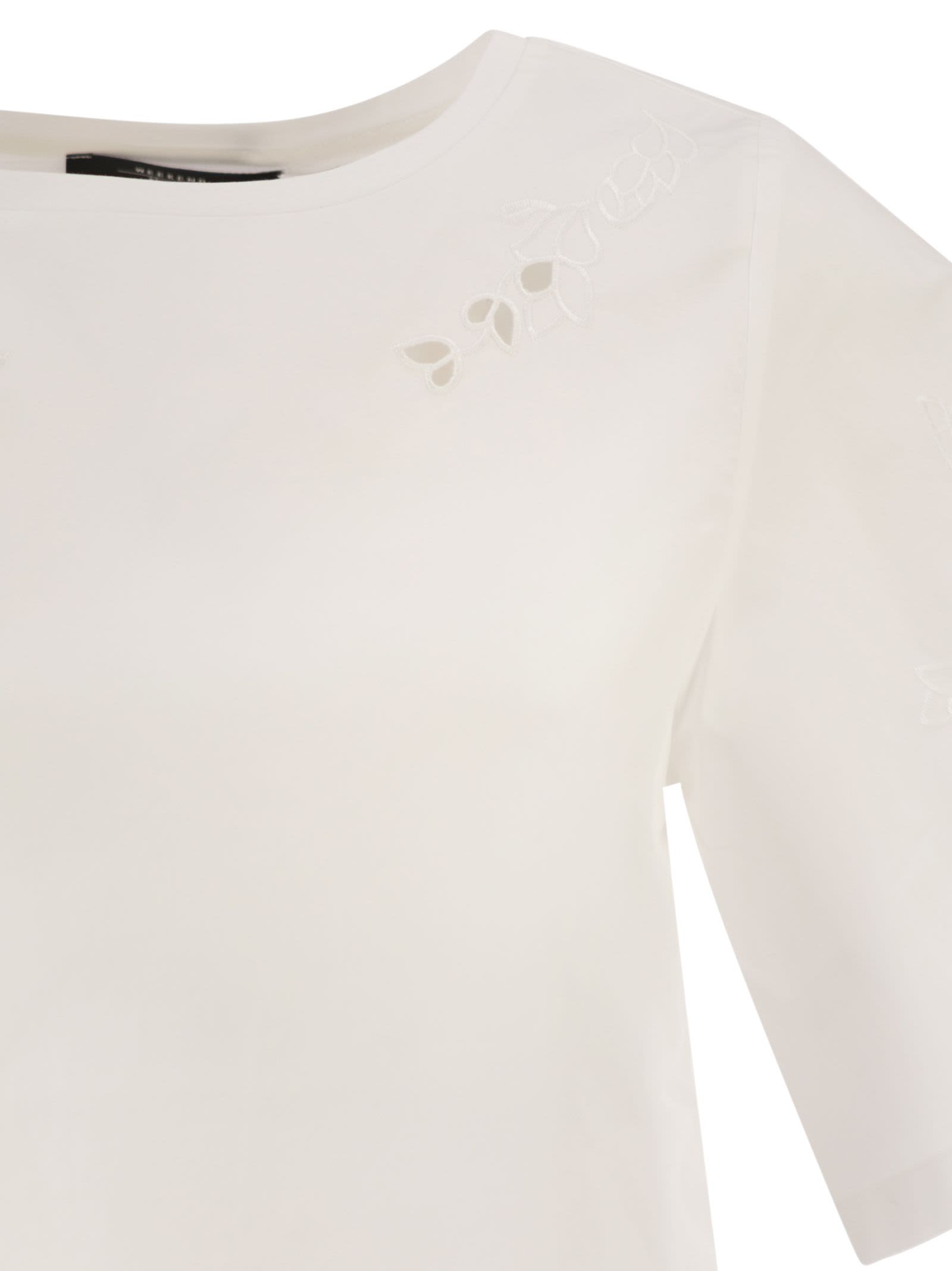 Weekend Maxmara Wkdtarga - Cotton Poplin Top With Embroidery