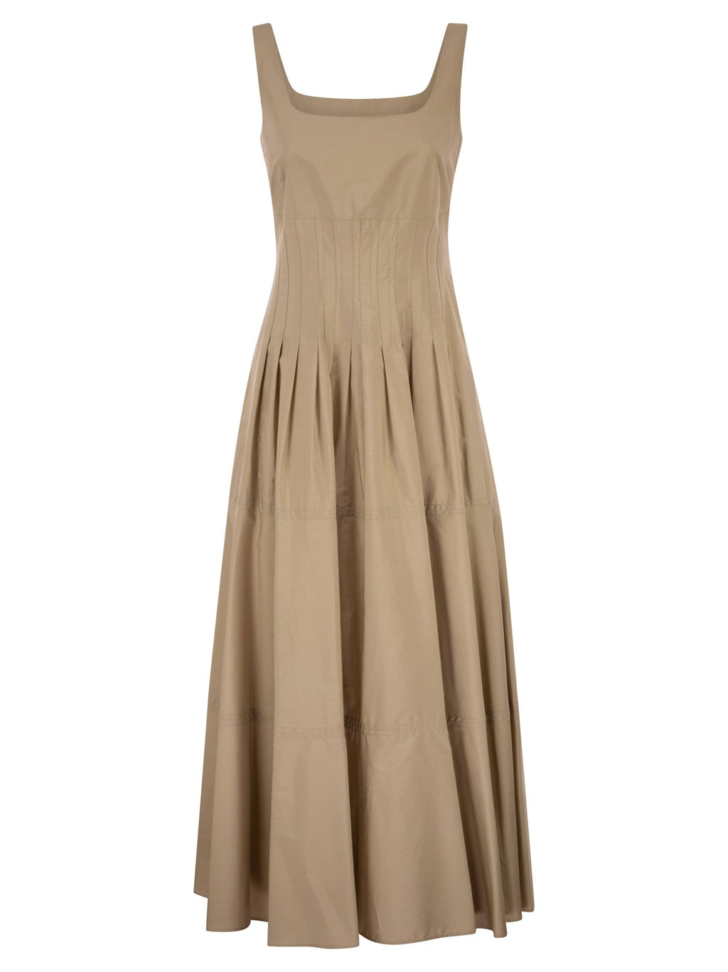 Maxmara Studio Mstfeltre - Cotton Midi Dress With Structured Bodice