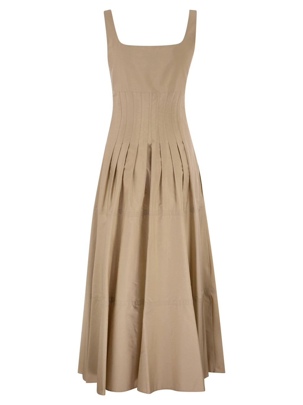 Maxmara Studio Mstfeltre - Cotton Midi Dress With Structured Bodice