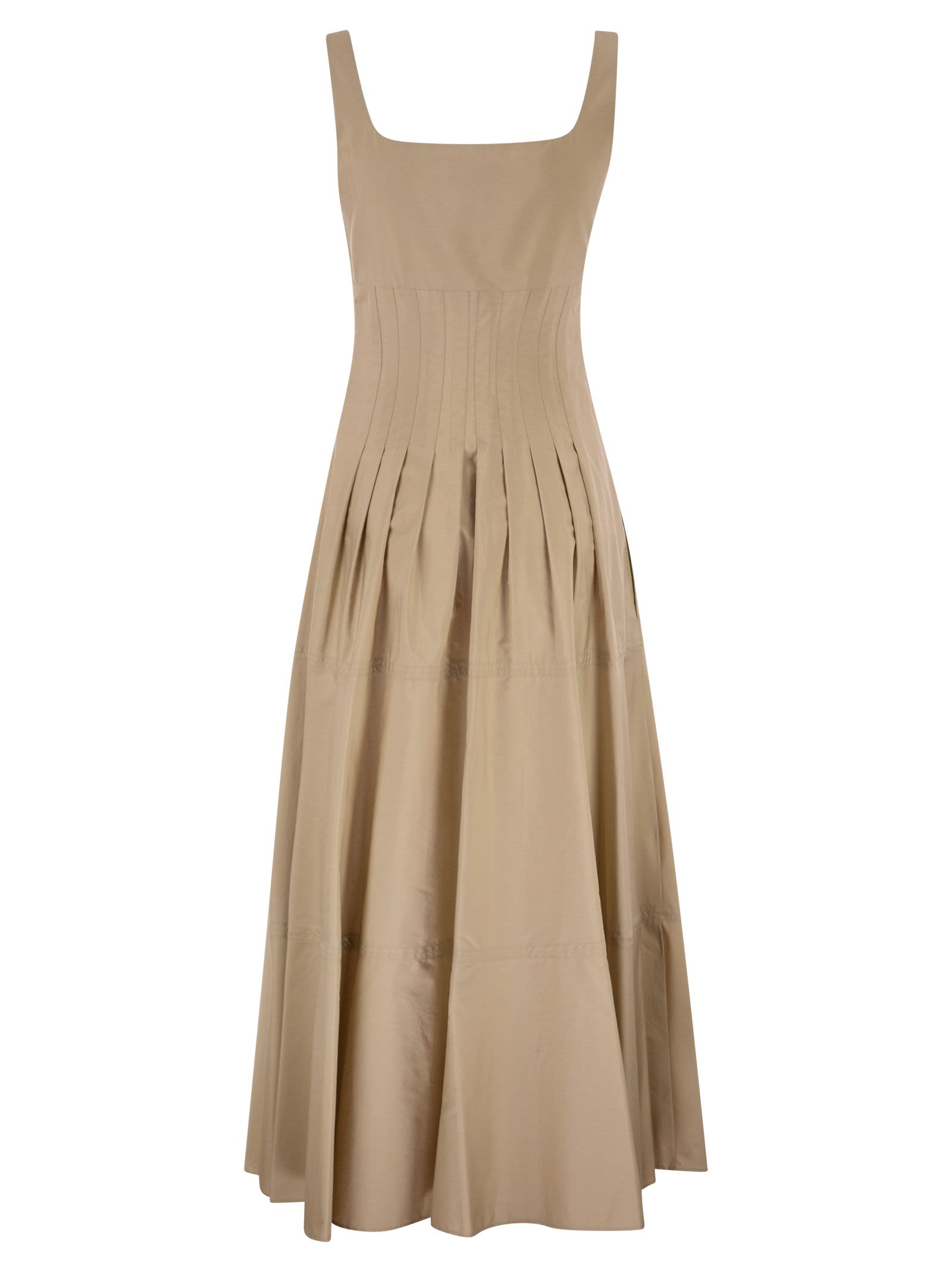 Maxmara Studio Mstfeltre - Cotton Midi Dress With Structured Bodice