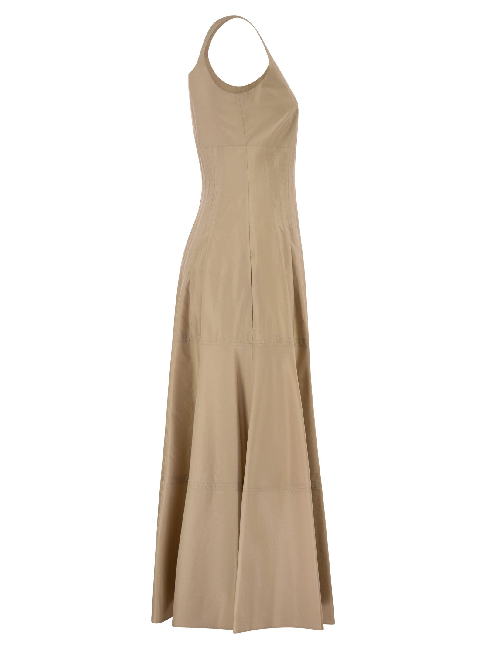 Maxmara Studio Mstfeltre - Cotton Midi Dress With Structured Bodice