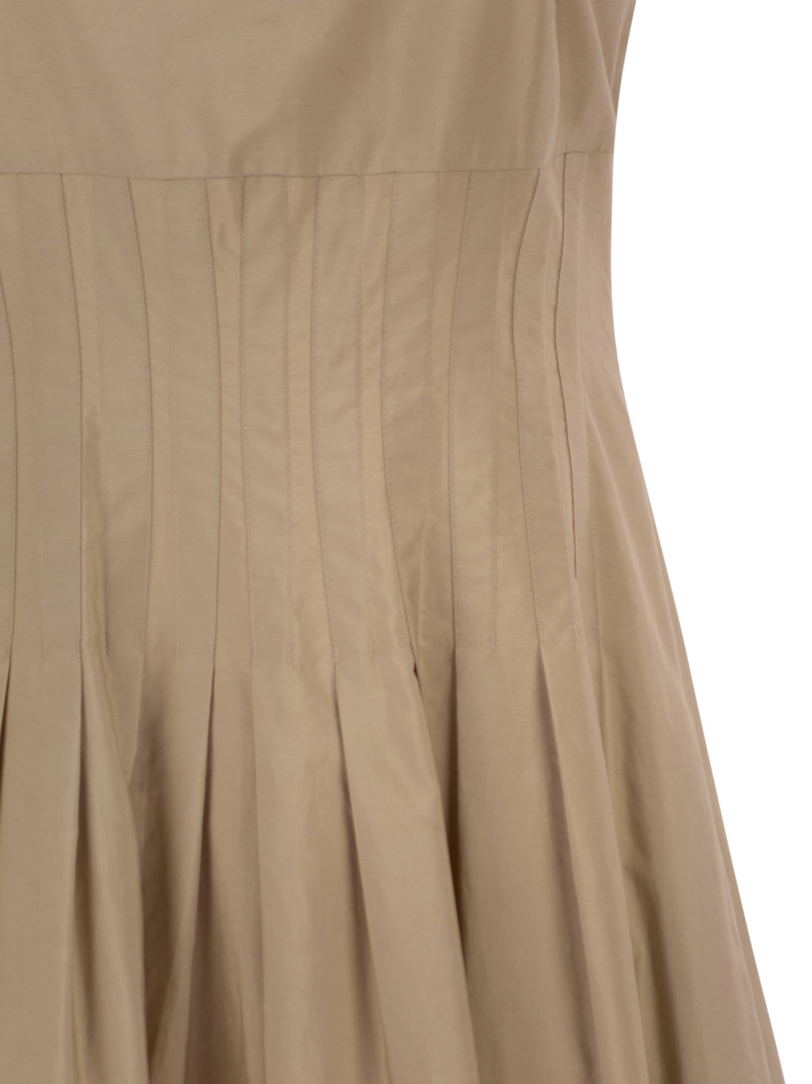 Maxmara Studio Mstfeltre - Cotton Midi Dress With Structured Bodice
