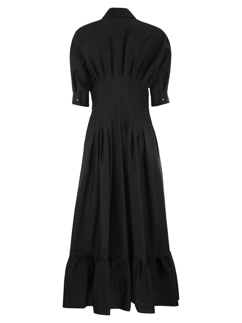 Maxmara Studio Mstcera – Long Cotton Shirt Dress With Flounced Hem