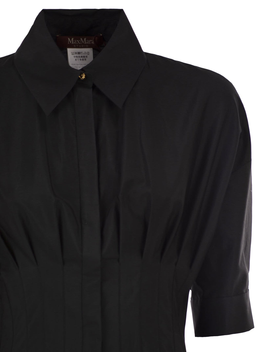 Maxmara Studio Mstcera – Long Cotton Shirt Dress With Flounced Hem