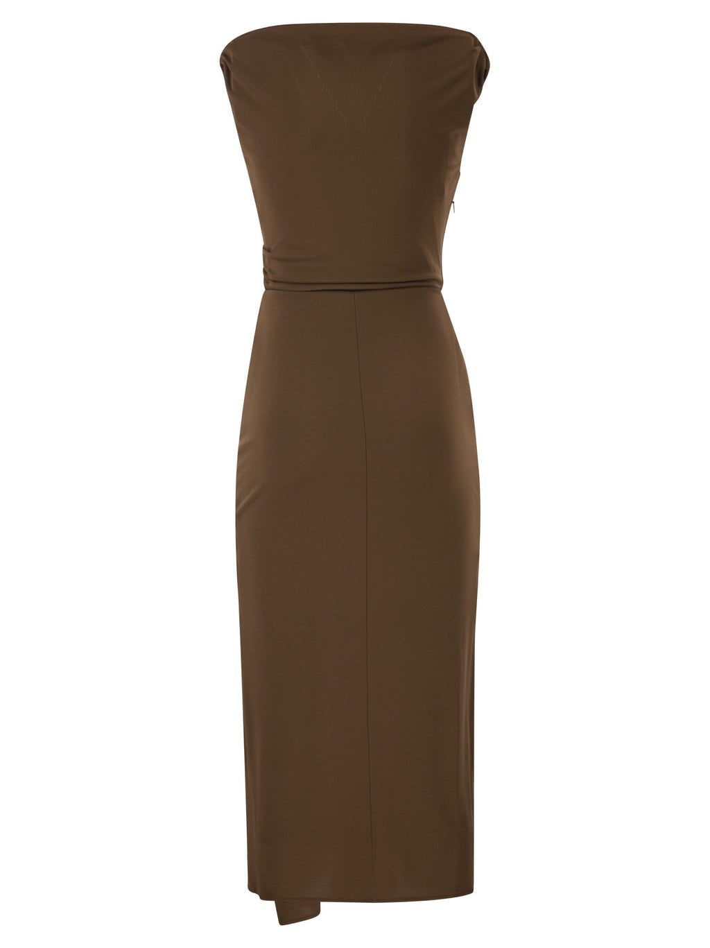 Maxmara Studio Mstaureo - Draped Viscose Midi Dress With Jewel Detail