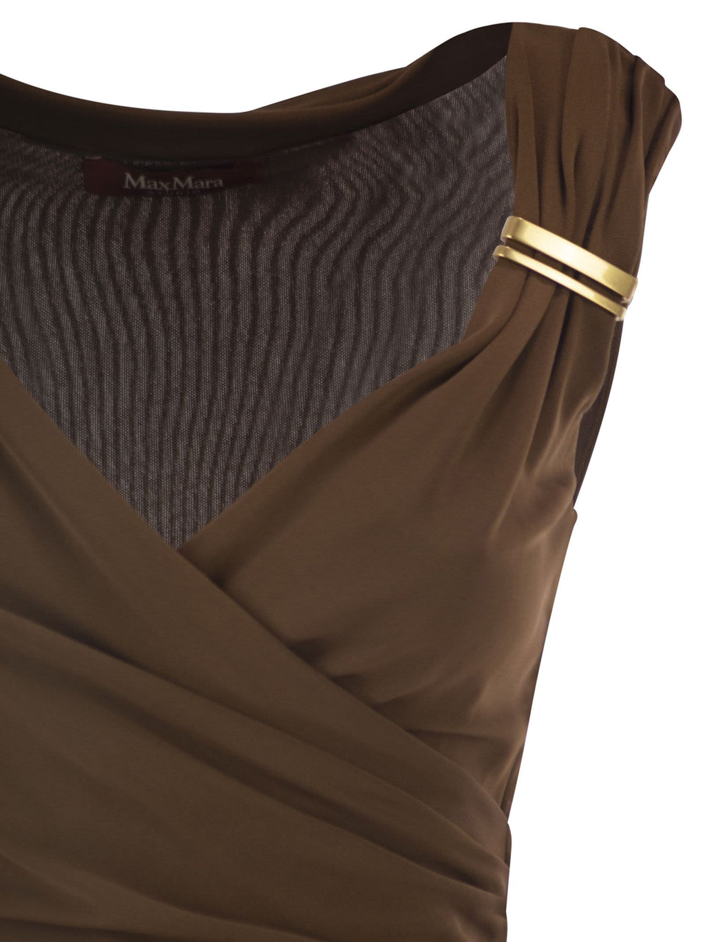 Maxmara Studio Mstaureo - Draped Viscose Midi Dress With Jewel Detail