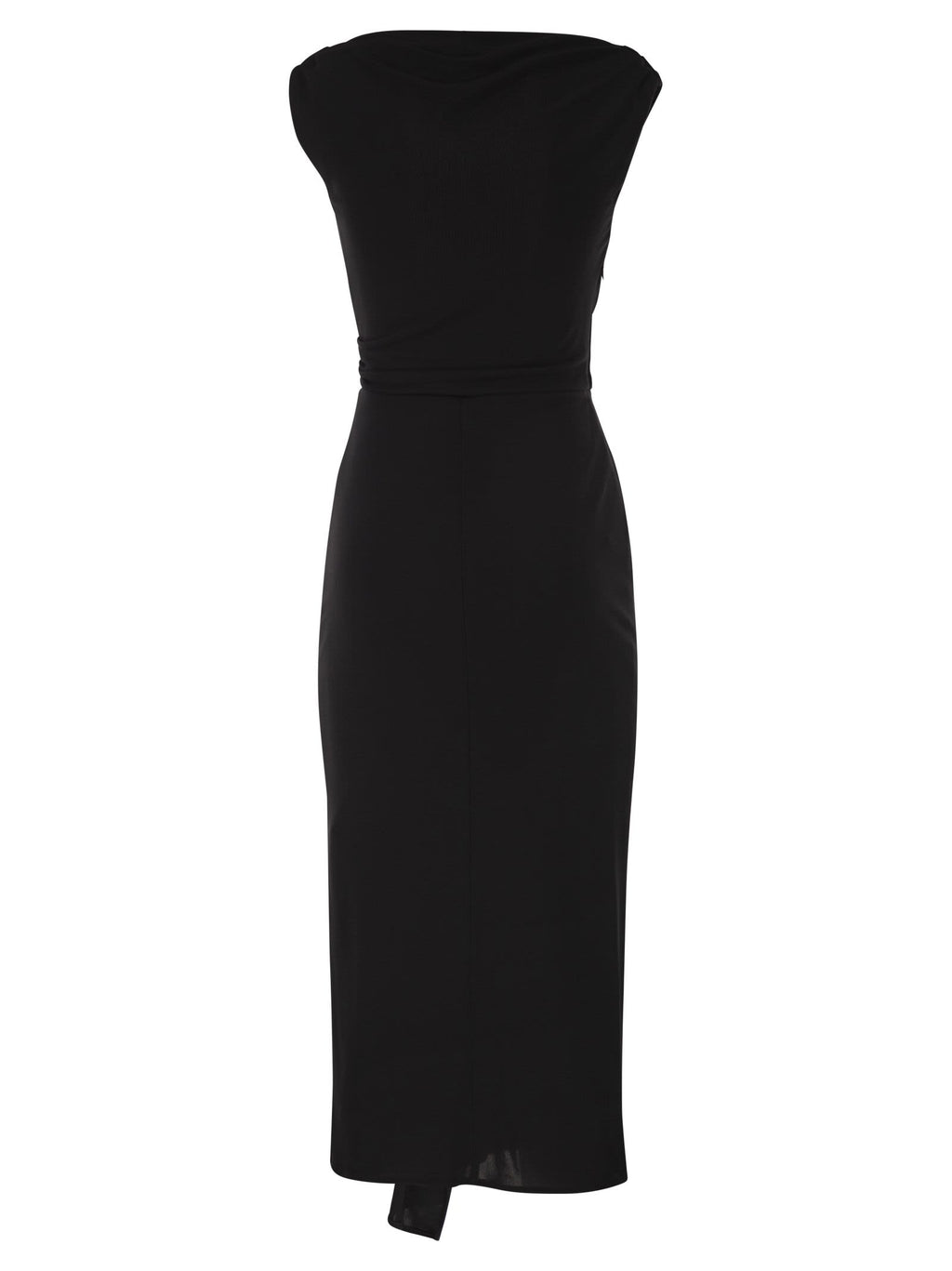 Maxmara Studio Mstaureo - Draped Viscose Midi Dress With Jewel Detail