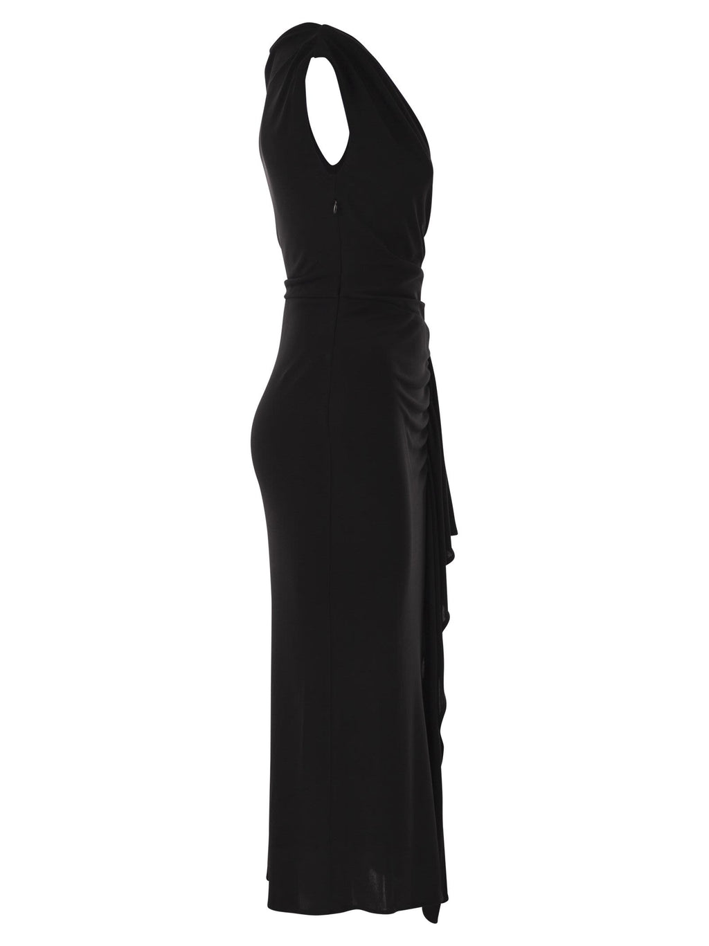 Maxmara Studio Mstaureo - Draped Viscose Midi Dress With Jewel Detail