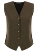 Maxmara Mxmgola - Viscose Knit Waistcoat With Gold-Tone Buttons
