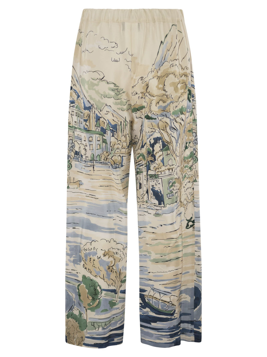 Weekend Maxmara Wkdcurva - Printed Pure Silk Fluid Trousers