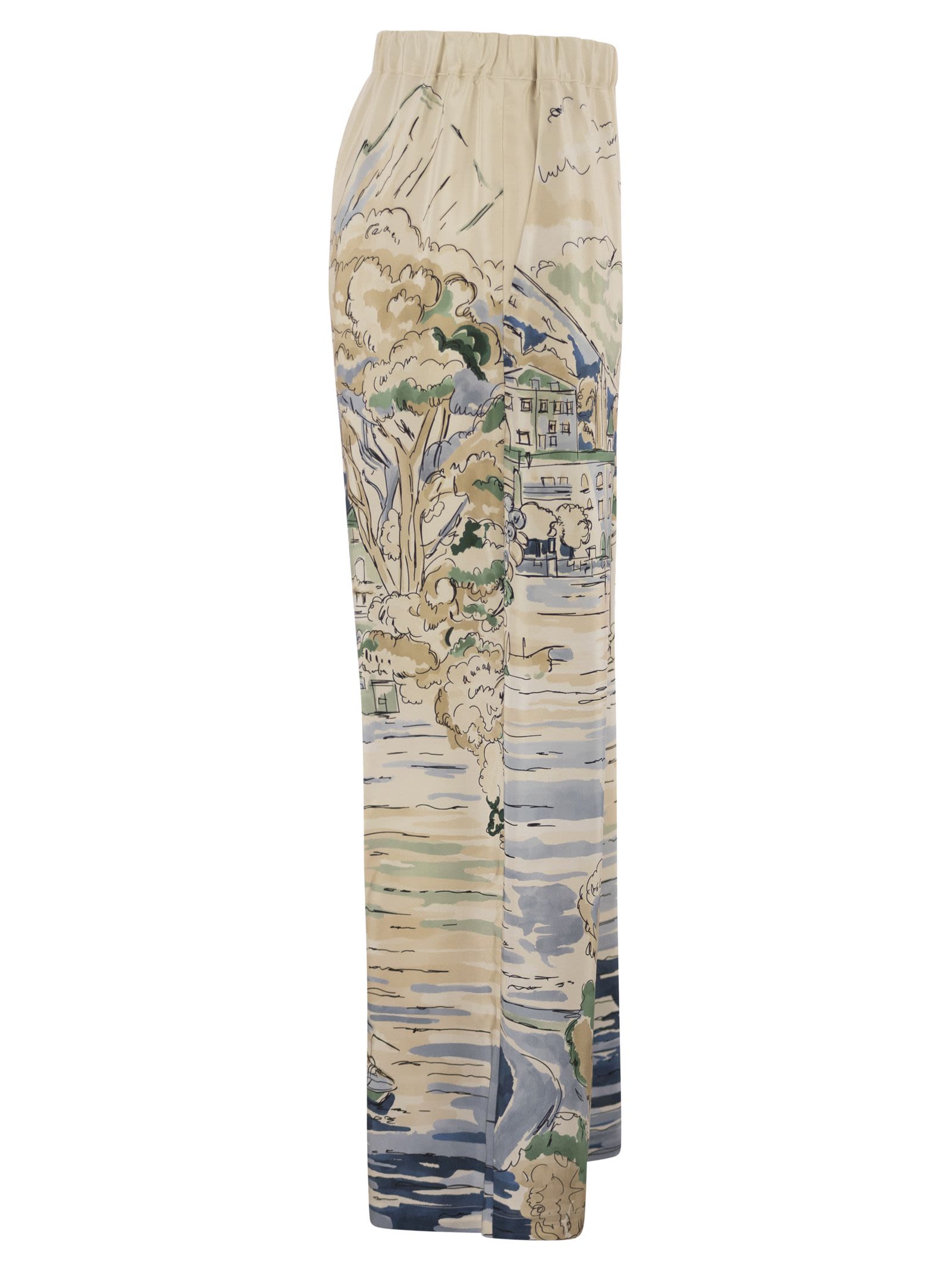 Weekend Maxmara Wkdcurva - Printed Pure Silk Fluid Trousers