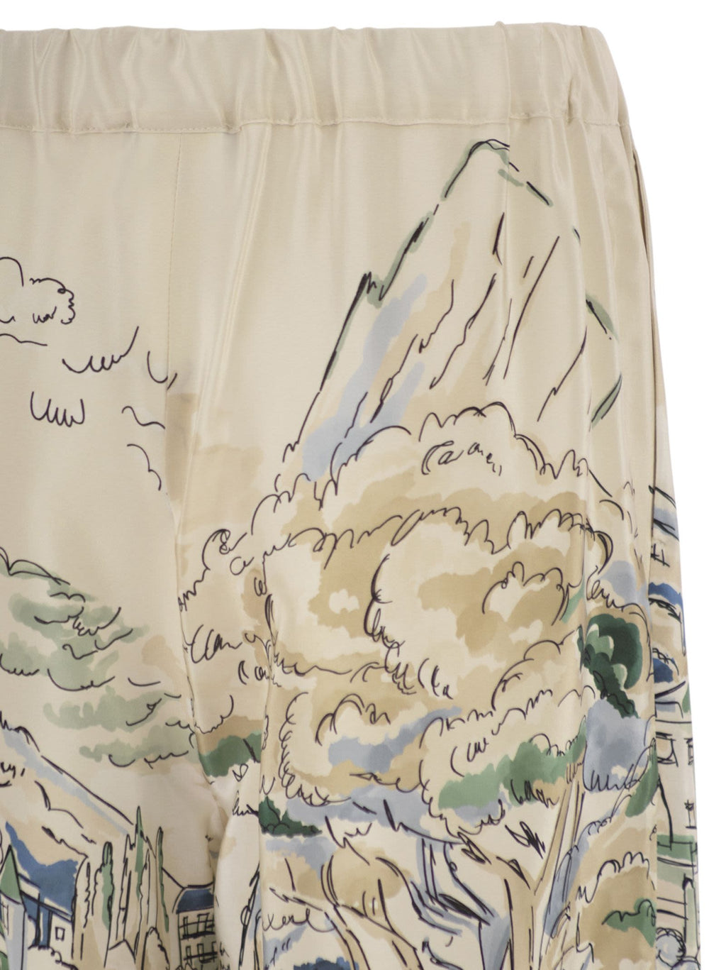 Weekend Maxmara Wkdcurva - Printed Pure Silk Fluid Trousers