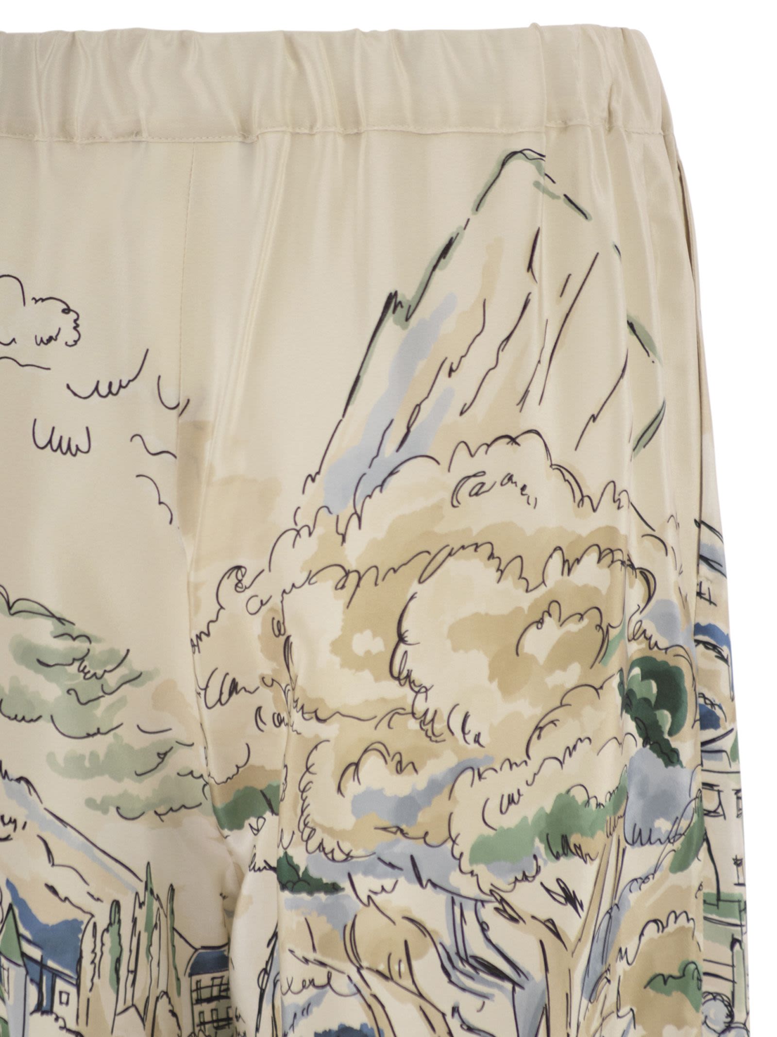 Weekend Maxmara Wkdcurva - Printed Pure Silk Fluid Trousers