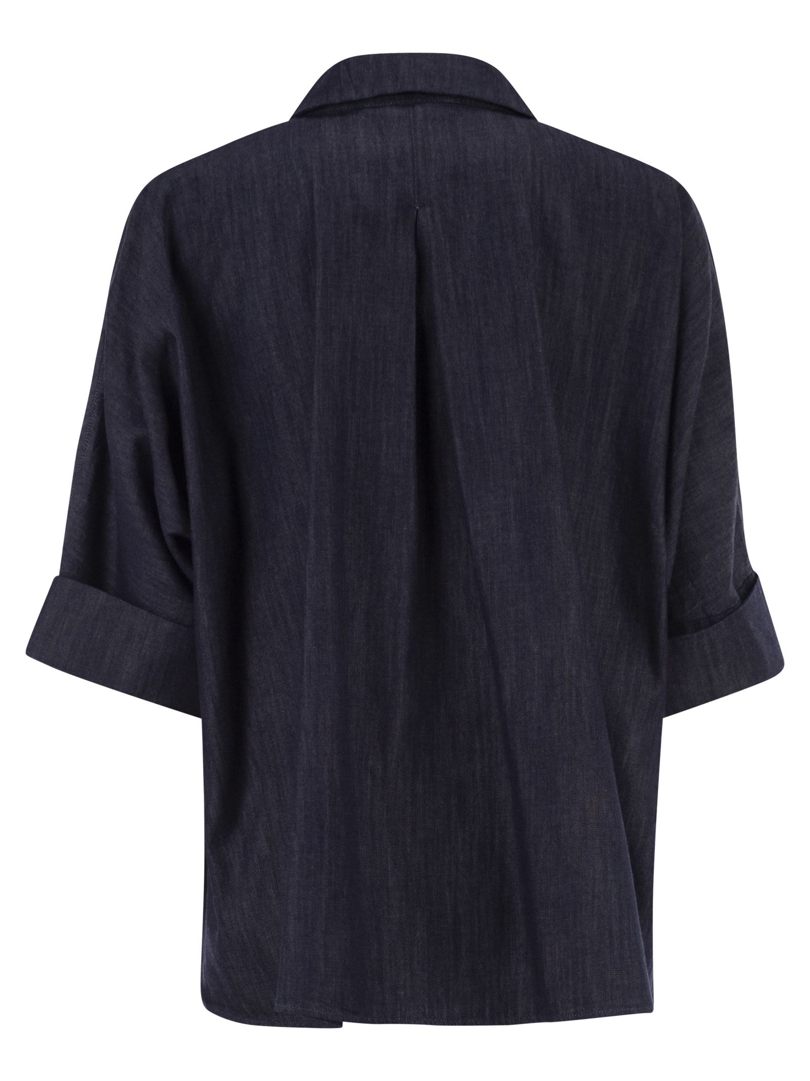S Maxmara Stmrugiada - Lightweight Denim Shirt With Short Sleeves