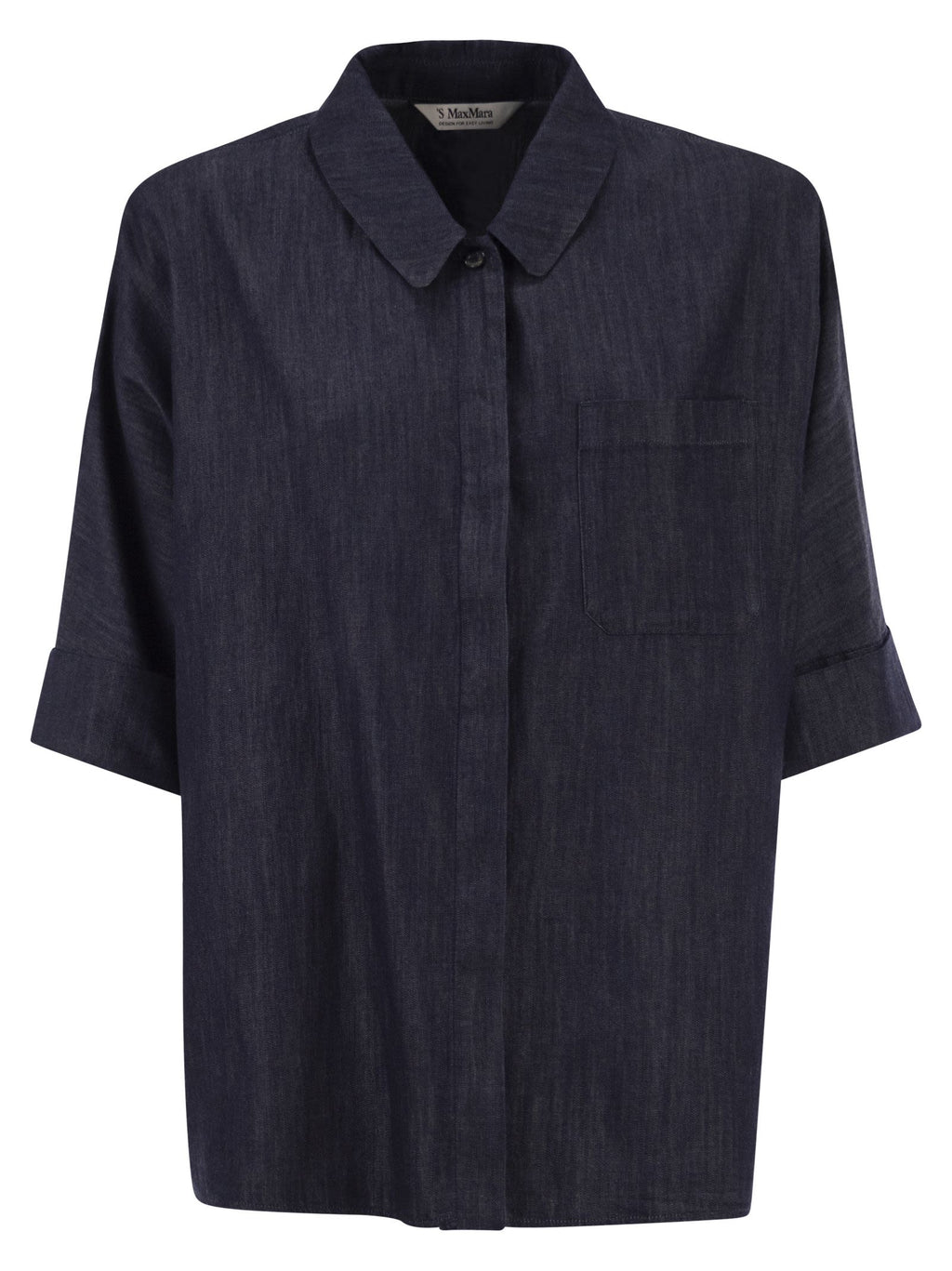 S Maxmara Stmrugiada - Lightweight Denim Shirt With Short Sleeves